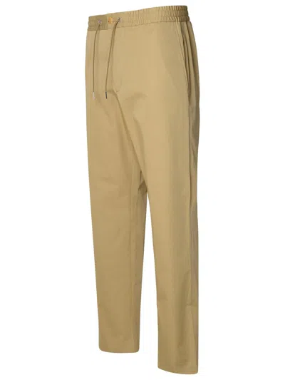 Shop Moncler Beige Cotton Pants