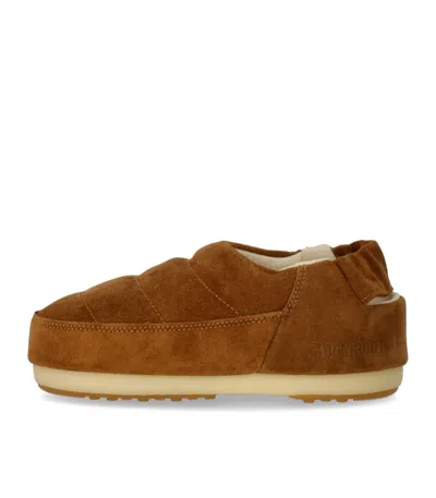 Moon Boot Suede Stitched Round Sole Slippers