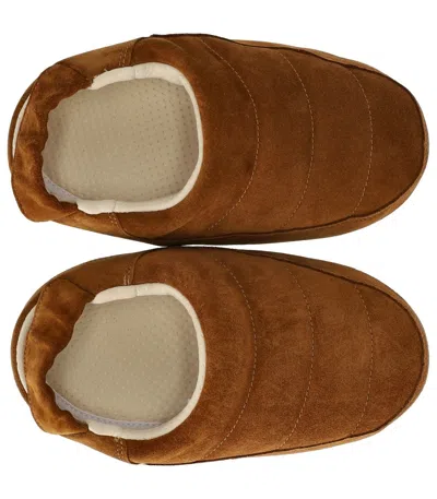 Moon Boot Suede Stitched Round Sole Slippers
