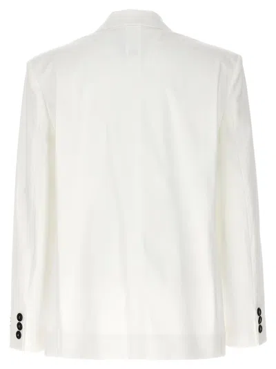 Moschino Double-breasted Blazer With Buttoned Cuffs In White