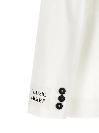 Moschino Double-breasted Blazer With Buttoned Cuffs In White