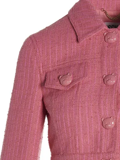 Moschino Roman Stud Cropped Tweed Jacket