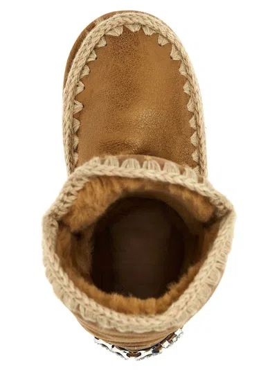 Mou Eskimo 24 Low Heels Ankle Boots In Leather Color Suede