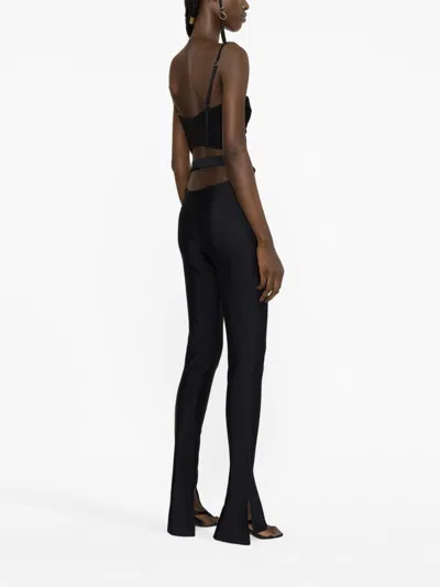 Mugler Cutout Scuba Mid-rise Flared Pants