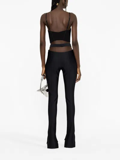 Mugler Cutout Scuba Mid-rise Flared Pants
