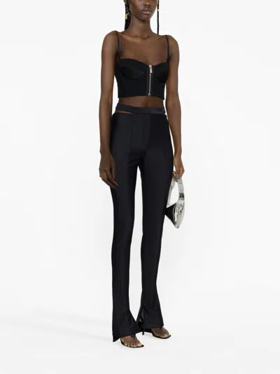 Mugler Cutout Scuba Mid-rise Flared Pants