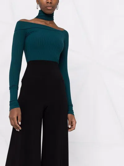 Shop Norma Kamali Wide Leg Trousers