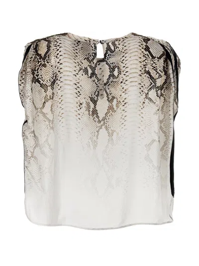 Nude Sleeveless T-shirt With Round Neck