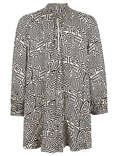 Obidi Printed Silk Shirt In Gray