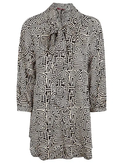Obidi Printed Silk Shirt In Gray