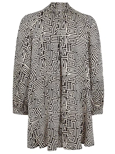 Obidi Printed Silk Shirt In Gray