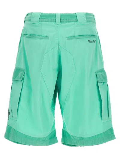 Objects Iv Life Mint Cotton Cargo Bermuda Shorts