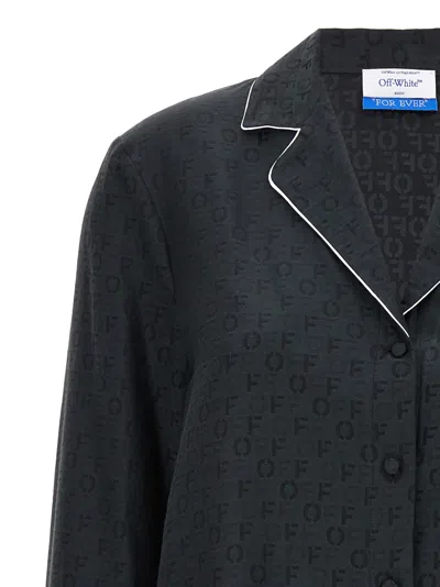 Off-white Off White Embroidered Silk Blend Pyjama Shirt