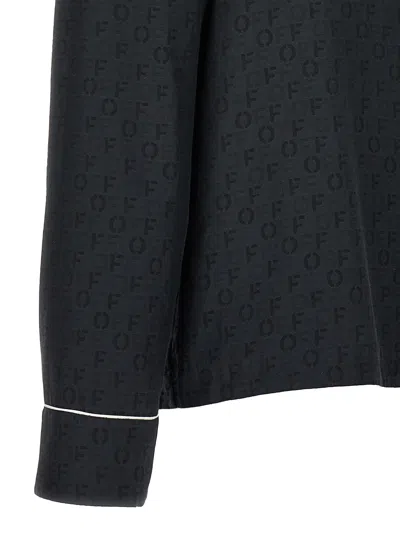 Off-white Off White Embroidered Silk Blend Pyjama Shirt