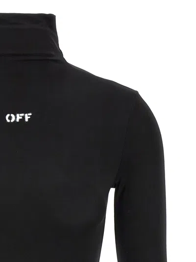 Off-white Printed Stretch-jersey Turtleneck Top