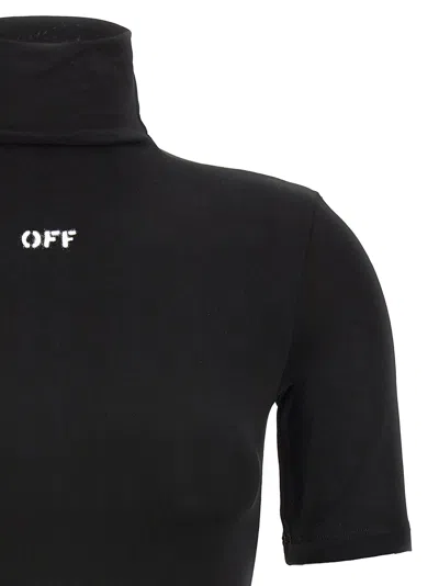 Off-white Off Stamp Second Skin Short Sleeve Turtle Neck Top