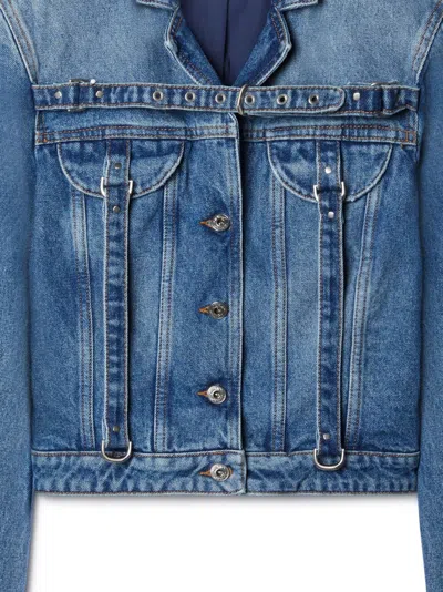 Off-white Off White Denim Jacket With Harness Details In Blue