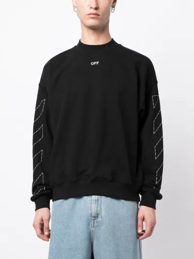 Off-white Regular Fit Jersey With Distinctive Logo And Textured Detailing