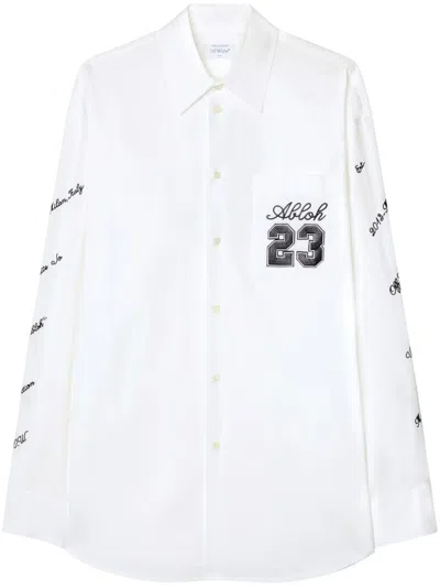 Shop Off-white Off White Logo Cotton Overshirt