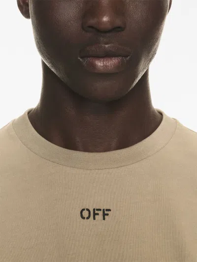 Off-white Off White Logo Cotton T Shirt In Brown