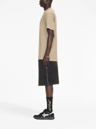 Off-white Off White Logo Cotton T Shirt In Brown