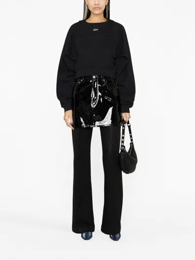 Off-white Cotton Sweatshirt With Frontal Logo