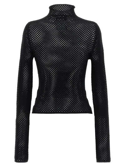 Off-white Openwork Logo Sweater Sweater, Cardigans Black