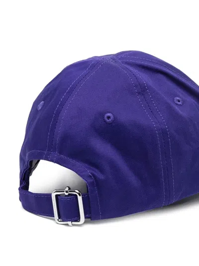 Off-white Off White Varsity Cotton Baseball Cap In Purple