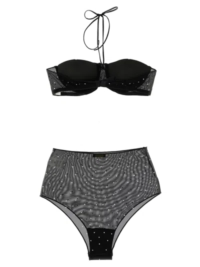 Oseree Gem Necklace Underwear And Body Black