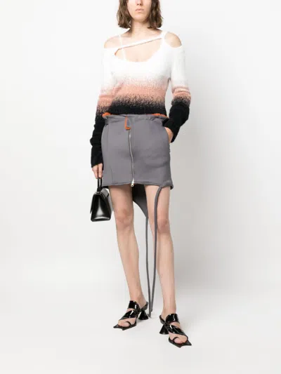 Ottolinger Zipped Mini Skirt In Gray