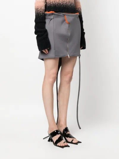 Ottolinger Zipped Mini Skirt In Gray