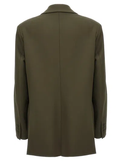 P.a.r.o.s.h Green Single-breasted Stretch Wool Blazer