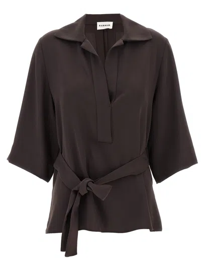 P.a.r.o.s.h Cady Belted V-neck Blouse
