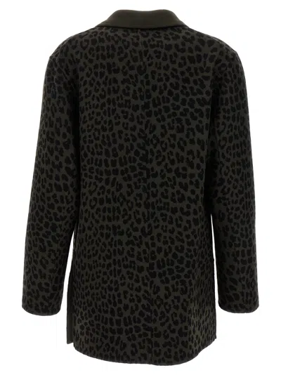 P.a.r.o.s.h Dark Green Animal Print Blazer