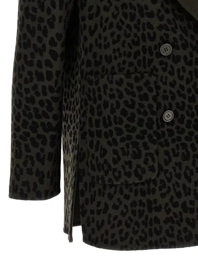 P.a.r.o.s.h Dark Green Animal Print Blazer