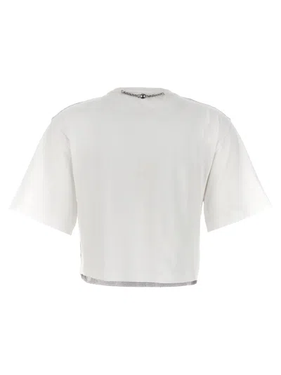Rabanne Cropped Cotton-jersey And Chainmail T-shirt
