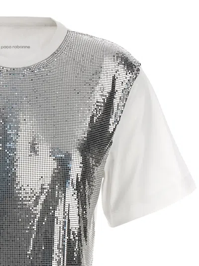 Rabanne Cropped Cotton-jersey And Chainmail T-shirt