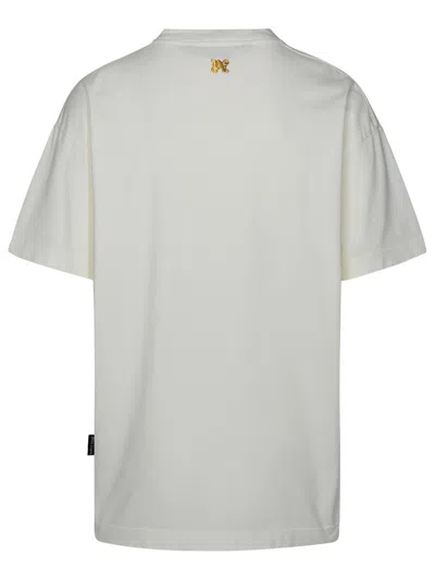 Palm Angels Burning Monogram Metallic Logo-print Cotton-jersey T-shirt