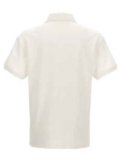 Palm Angels White Polo Shirt With Classic Collar And Logo On The Front