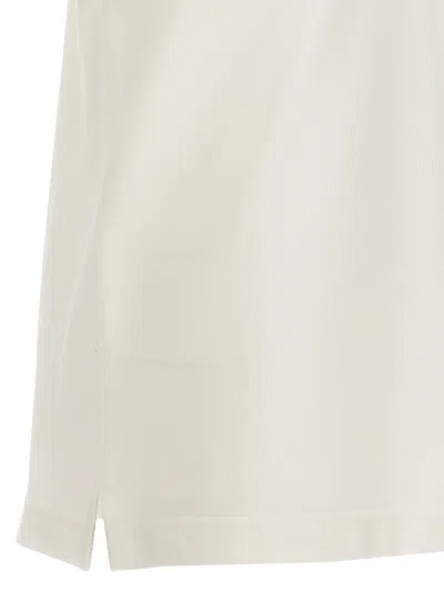 Palm Angels White Polo Shirt With Classic Collar And Logo On The Front