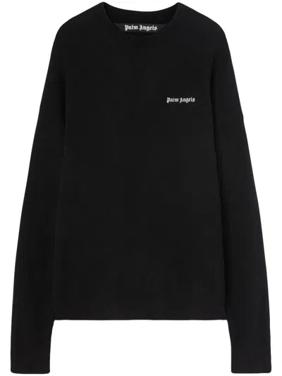 Palm Angels Cotton Oversize Crew Neck Sweatshirt