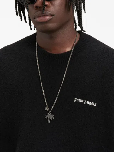 Palm Angels Cotton Oversize Crew Neck Sweatshirt
