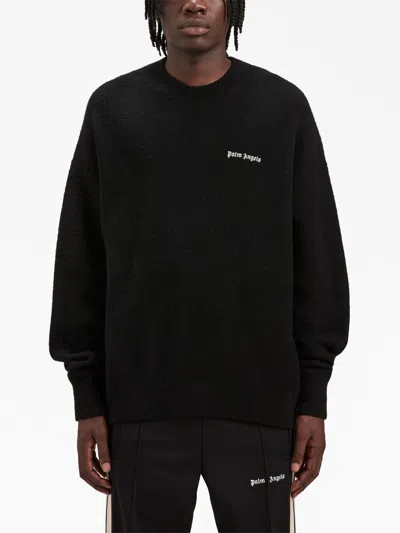 Palm Angels Cotton Oversize Crew Neck Sweatshirt