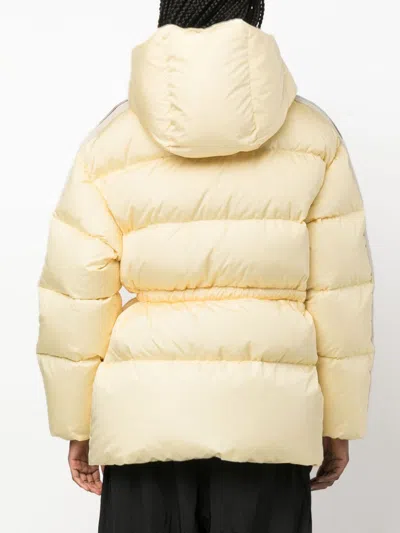 Palm Angels Beige Light Yellow Belted Down Jacket