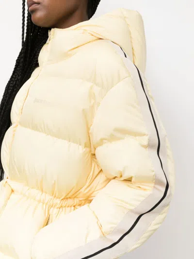 Palm Angels Beige Light Yellow Belted Down Jacket