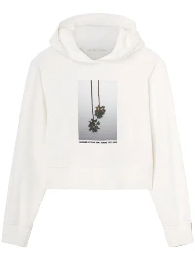 Shop Palm Angels Fitted Cotton Hoodie