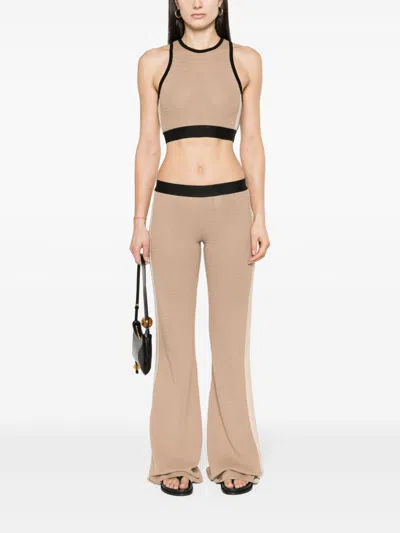 Palm Angels Side Stripe Detailed Flared Trousers