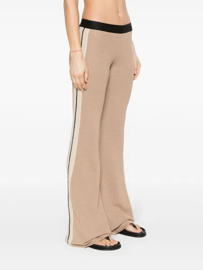 Palm Angels Side Stripe Detailed Flared Trousers