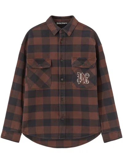 Palm Angels Monogram-print Checked Shirt