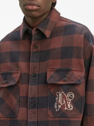 Shop Palm Angels Monogram Cotton Overshirt